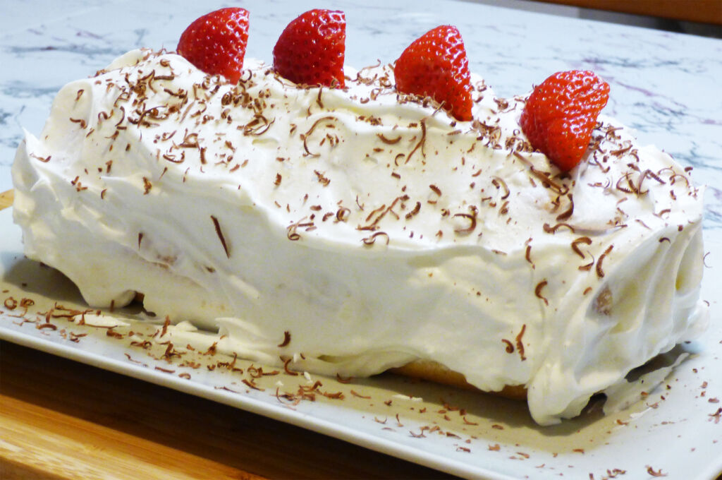 Mascarpone and Strawberry Roll Cake Recipe (Video)